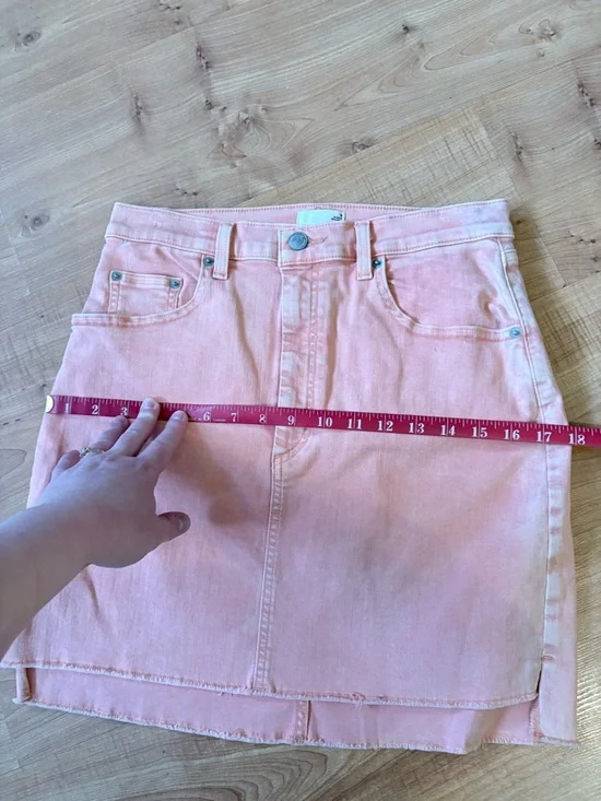 Wilfred Peach-Pink Denim Mini Skirt - Picture 6 of 7